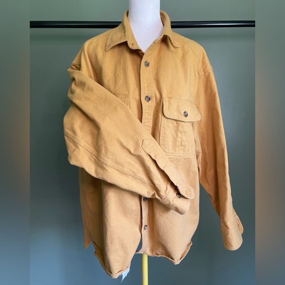 Cabela's Men's Mustard Yellow Chamois Shirt Jacket - Picture 4 of 5